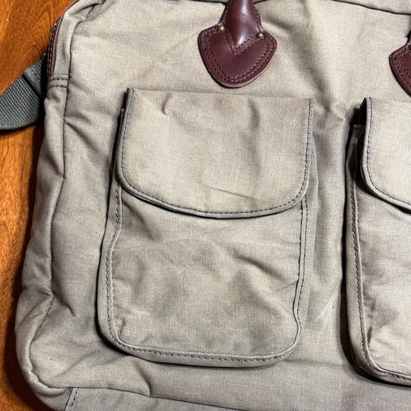 L.L. Bean Vintage Heritage Waxed Canvas Olive Green Briefcase/Laptop Bag - Picture 7 of 16
